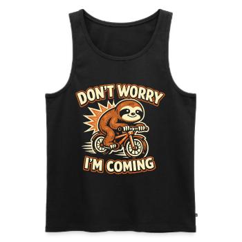 Faultier Fahrrad Lustig Geschenk Süß - Männer Premium Bio Tank Top - Schwarz - Vorne - Michal (187cm)