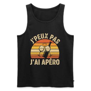 J'peux pas j'ai apéro - Débardeur bio Premium Homme - noir - Devant - Michal (187cm)