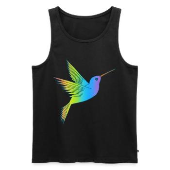 Rainbow bird - Men's Premium Organic Tank Top - black - Front - AI Model Male 178 light (178cm)