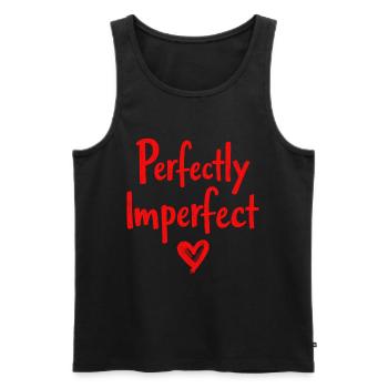 Perfectly Imperfect Heart Lettering - Men's Premium Organic Tank Top - black - Front - AI Model Male 178 light (178cm)