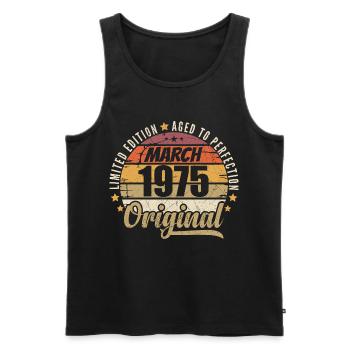 51. Anniversary 51 Years Limited Edition March 1975 - Men's Premium Organic Tank Top - black - Front - AI Model Male 178 light (178cm)