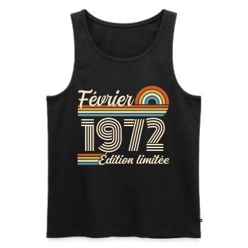 Geboren im Februar 1972 | 54. Jubiläum - Männer Premium Bio Tank Top - Schwarz - Vorne - AI Model Male 178 light (178cm)