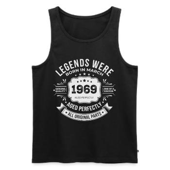 March 1969 Birthday 1969 Legends Mars - Men's Premium Organic Tank Top - black - Front - Michal (187cm)