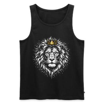 Don du Roi des Animaux Lion Head - Débardeur bio Premium Homme - noir - Devant - AI Model Male 178 light (178cm)