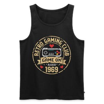 März 1969 Geburtstagsgeschenk März 1969 Geboren - Männer Premium Bio Tank Top - Schwarz - Vorne - Michal (187cm)