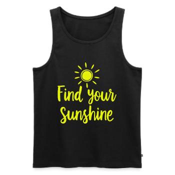 Find Your Sunshine Positive Statement with Sun - Men's Premium Organic Tank Top - black - Front - AI Model Male 178 light (178cm)