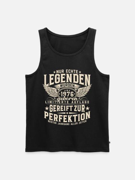 Legender ble født i 1976. - Premium økologisk Tanktop for menn - svart