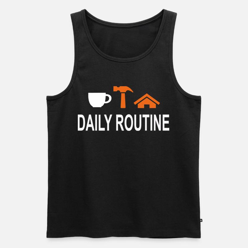 TäglicheRoutine, Daily Routine, Arbeit kann warten - Männer Premium Bio Tank Top - Schwarz