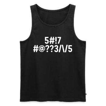 Scheiße passieren codiert - Männer Premium Bio Tank Top - Schwarz - Vorne - AI Model Male 178 light (178cm)