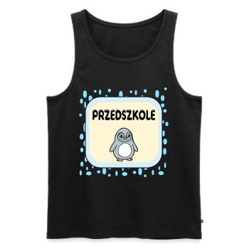 Penguin Kindergarten - Men's Premium Organic Tank Top - black - Front - AI Model Male 178 light (178cm)