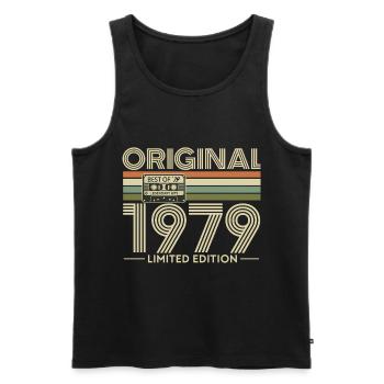 Original 1979 Limited Edition Retro - Männer Premium Bio Tank Top - Schwarz - Vorne - Michal (187cm)