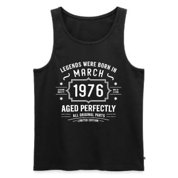 Legendär seit 50. März 1976 Geburtstag März 1976 - Männer Premium Bio Tank Top - Schwarz - Vorne - Michal (187cm)