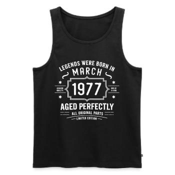 Legendary since March 49, 1977 Birthday March 1977 - Men's Premium Organic Tank Top - black - Front - Michal (187cm)
