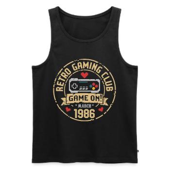 März 1986 Geburtstagsgeschenk März 1986 Geboren - Männer Premium Bio Tank Top - Schwarz - Vorne - Michal (187cm)
