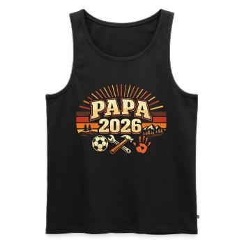 Papa 2026 - Débardeur bio Premium Homme - noir - Devant - Michal (187cm)