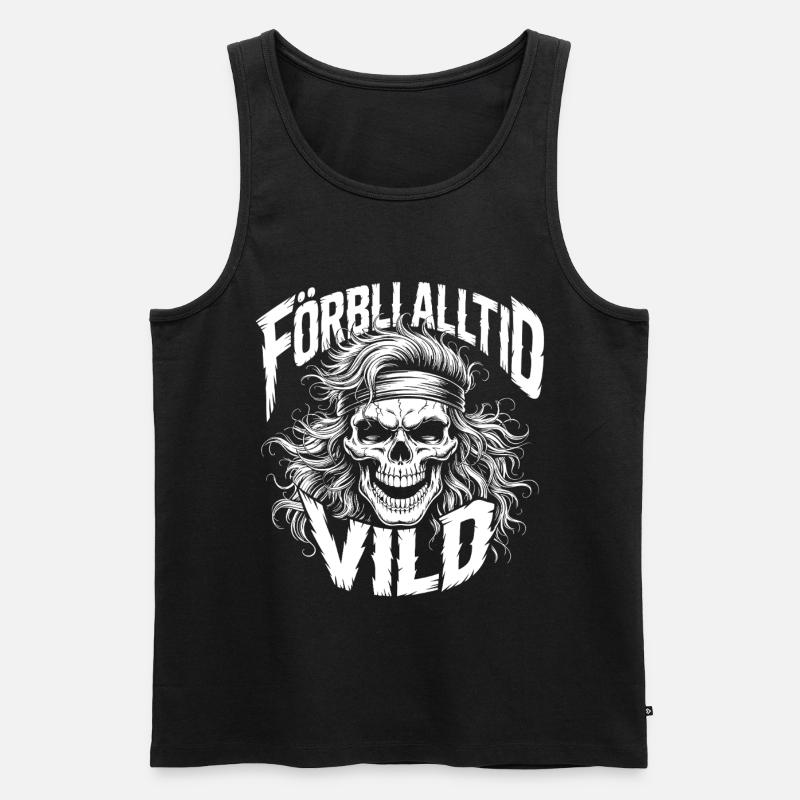Wild Side Skull - Männer Premium Bio Tank Top - Schwarz