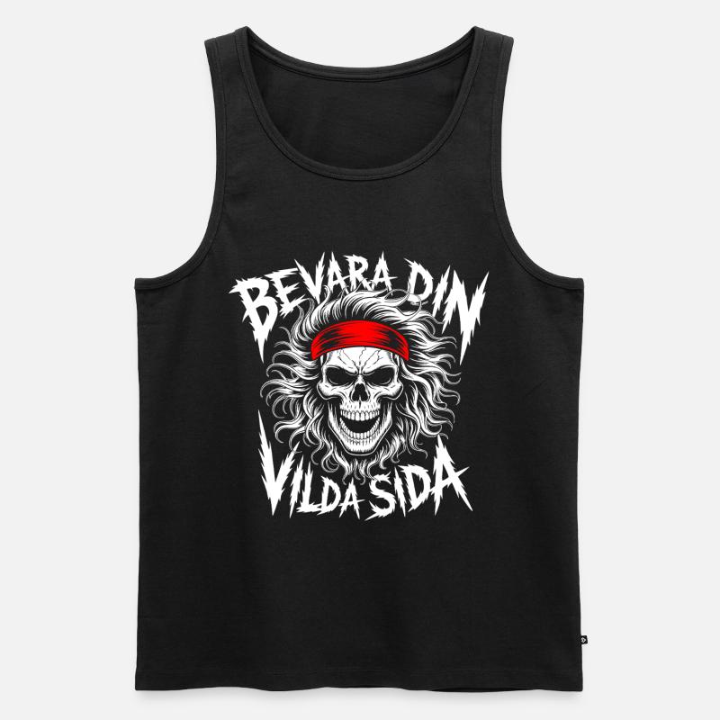 Wild Side Skull - Männer Premium Bio Tank Top - Schwarz