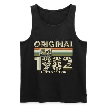 1982 Retro Limited Edition Boombox - Men's Premium Organic Tank Top - black - Front - AI Model Male 178 light (178cm)