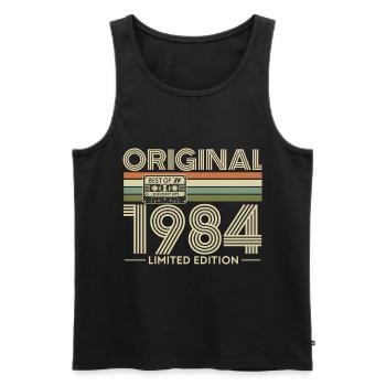 Original 1984 Limited Edition Retro - Débardeur bio Premium Homme - noir - Devant - AI Model Male 178 light (178cm)