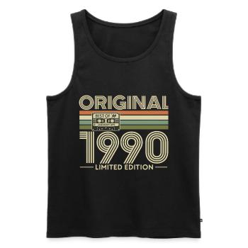 Original 1990 Édition Limité Vintage - Débardeur bio Premium Homme - noir - Devant - AI Model Male 178 light (178cm)