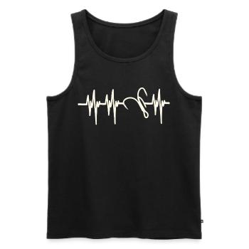 Heartbeat Angelhaken - Männer Premium Bio Tank Top - Schwarz - Vorne - AI Model Male 178 light (178cm)