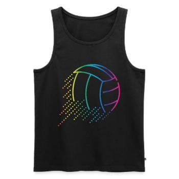 Ballon de volley-ball - Débardeur bio Premium Homme - noir - Devant - AI Model Male 178 light (178cm)