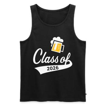 Class Of 2026 (Graduating Class / Beer / 2C NEG) - Men's Premium Organic Tank Top - black - Front - AI Model Male 178 light (178cm)