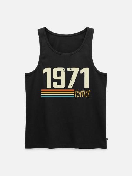 February 1971 - February 1971 Anniversary 1971 - Men's Premium Organic Tank Top - black