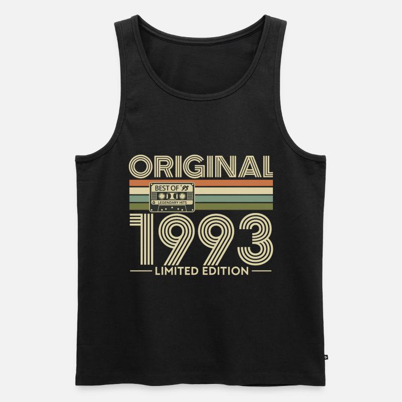 Retro 1993 Limited Edition Kassette - Männer Premium Bio Tank Top - Schwarz