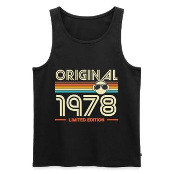 Original 1978 Limited Edition Retro - Men's Premium Organic Tank Top - black - Front - AI Model Male 178 light (178cm)