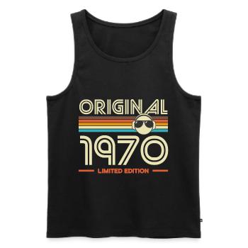 Original 1970 Limited Edition Retro - Débardeur bio Premium Homme - noir - Devant - Michal (187cm)