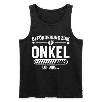 Werdender Onkel 2027 Schwangerschaft Ankündigen - Männer Premium Bio Tank Top - Schwarz - Vorne - AI Model Male 178 light (178cm)