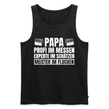 Papa bricoleur répare tout pour la fête des pères - Débardeur bio Premium Homme - noir - Devant - Michal (187cm)