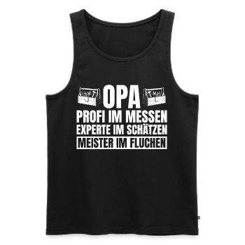 Grandpa Repairs Everything Handyman Gift - Men's Premium Organic Tank Top - black - Front - Michal (187cm)