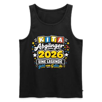 Kita Graduate 2026 : Legend quitte le site - Débardeur bio Premium Homme - noir - Devant - AI Model Male 178 light (178cm)