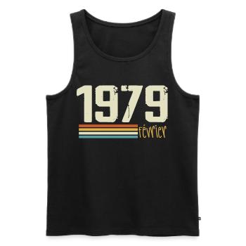 Februar 1979 – Februar 1979 Jubiläum 1979 - Männer Premium Bio Tank Top - Schwarz - Vorne - AI Model Male 178 light (178cm)