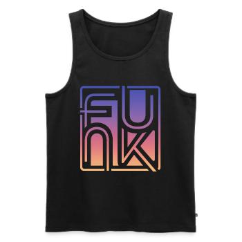 Funk Music - Men's Premium Organic Tank Top - black - Front - AI Model Male 178 light (178cm)