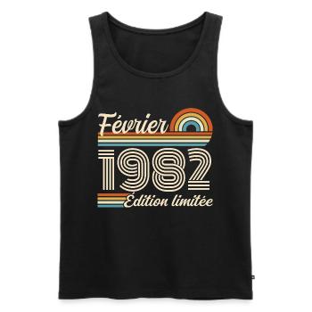 February 1982 - Men's Premium Organic Tank Top - black - Front - Michal (187cm)