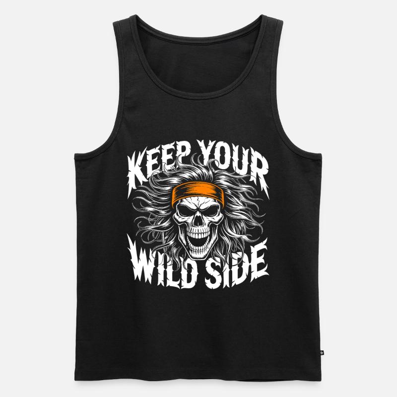 Keep Your Wild Side Skull - Männer Premium Bio Tank Top - Schwarz