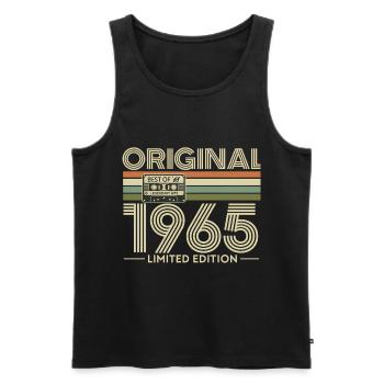 Original 1965 Retro Cassette Edition - Débardeur bio Premium Homme - noir - Devant - AI Model Male 178 light (178cm)