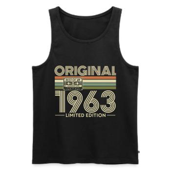 Original 1963 Limited Edition Vintage - Men's Premium Organic Tank Top - black - Front - AI Model Male 178 light (178cm)