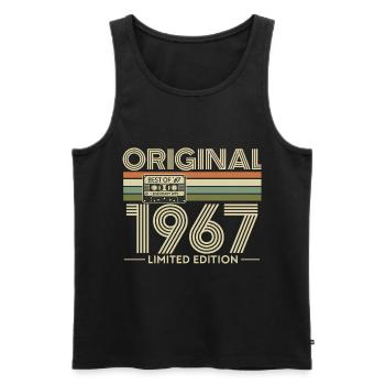 Originales Vintage-Erbstück von 1967 - Männer Premium Bio Tank Top - Schwarz - Vorne - Michal (187cm)