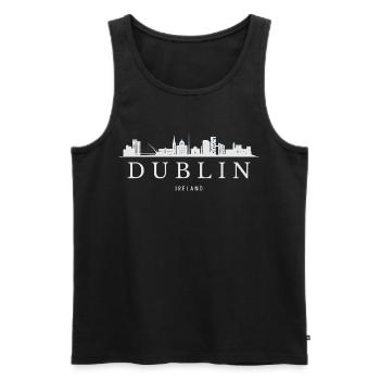 Skyline von Dublin, Dublin, Irland - Männer Premium Bio Tank Top - Schwarz - Vorne - AI Model Male 178 light (178cm)
