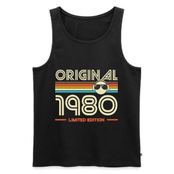 Original 1980 Édition Retro - Débardeur bio Premium Homme - noir - Devant - Michal (187cm)