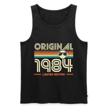 Originale Retro-Edition von 1984 - Männer Premium Bio Tank Top - Schwarz - Vorne - AI Model Male 178 light (178cm)