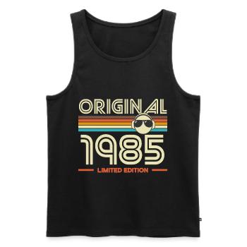 1985 Retro Edition - Men's Premium Organic Tank Top - black - Front - AI Model Male 178 light (178cm)