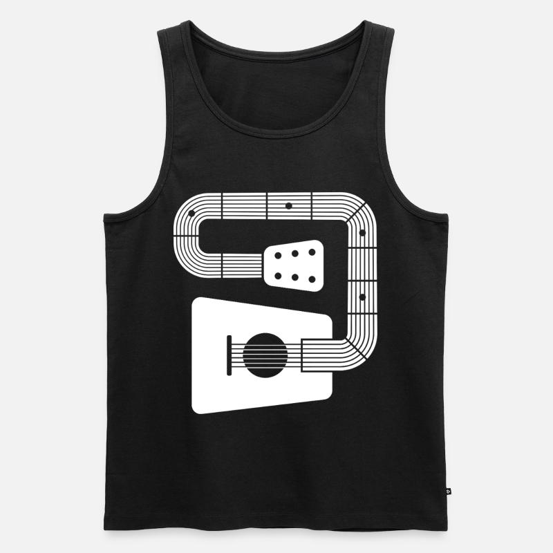 abstrakte Gitarre - Männer Premium Bio Tank Top - Schwarz