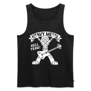Heavy Metal Hero with Guitar - Men's Premium Organic Tank Top - black - Front - AI Model Male 178 light (178cm)