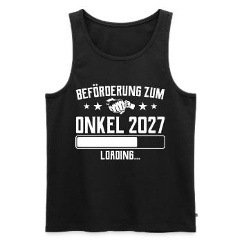 Onkel 2027 Beförderung Schwangerschaft Geschenk - Männer Premium Bio Tank Top - Schwarz - Vorne - AI Model Male 178 light (178cm)