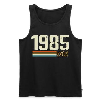 February 1985 - February 1985 Anniversary 1985 - Men's Premium Organic Tank Top - black - Front - Michal (187cm)